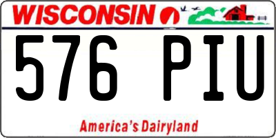 WI license plate 576PIU