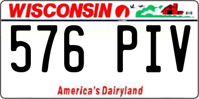 WI license plate 576PIV