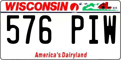 WI license plate 576PIW