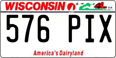WI license plate 576PIX