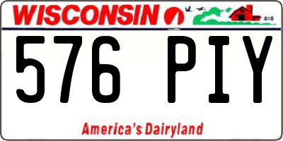 WI license plate 576PIY
