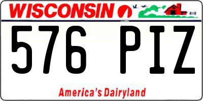 WI license plate 576PIZ