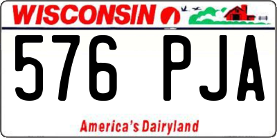 WI license plate 576PJA