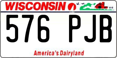 WI license plate 576PJB