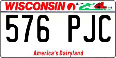 WI license plate 576PJC