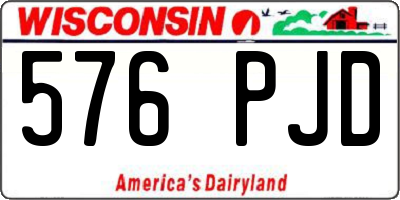 WI license plate 576PJD