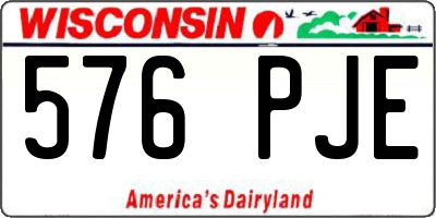 WI license plate 576PJE