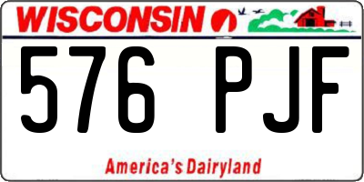 WI license plate 576PJF