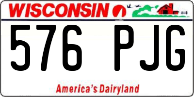 WI license plate 576PJG