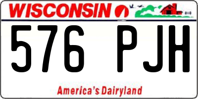 WI license plate 576PJH