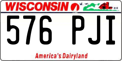 WI license plate 576PJI