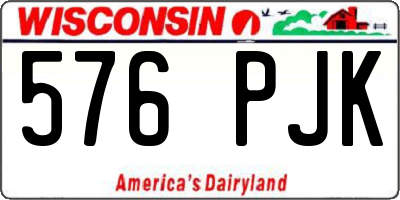 WI license plate 576PJK