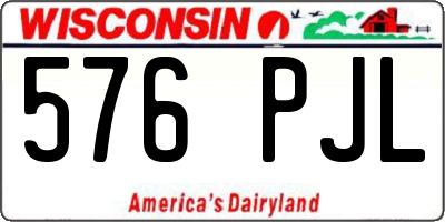 WI license plate 576PJL