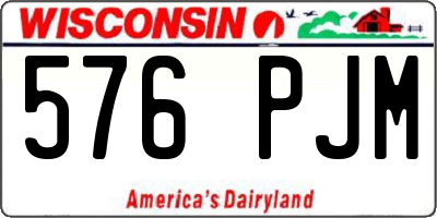 WI license plate 576PJM