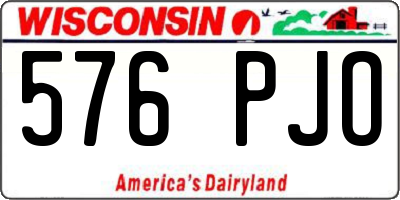 WI license plate 576PJO