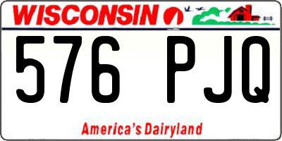 WI license plate 576PJQ