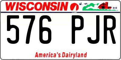 WI license plate 576PJR