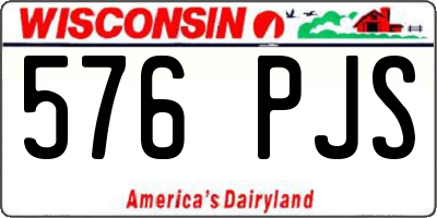 WI license plate 576PJS