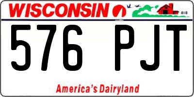 WI license plate 576PJT