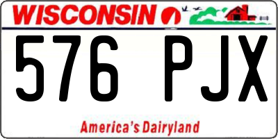 WI license plate 576PJX
