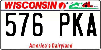 WI license plate 576PKA