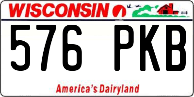 WI license plate 576PKB