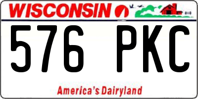 WI license plate 576PKC