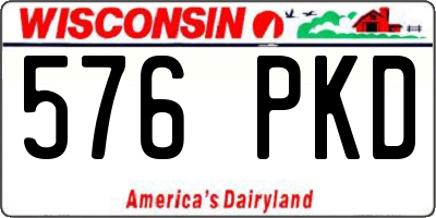 WI license plate 576PKD