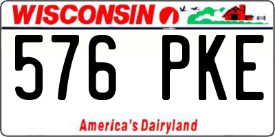 WI license plate 576PKE