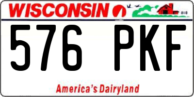 WI license plate 576PKF