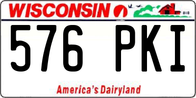 WI license plate 576PKI
