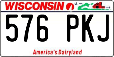 WI license plate 576PKJ