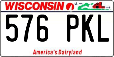 WI license plate 576PKL