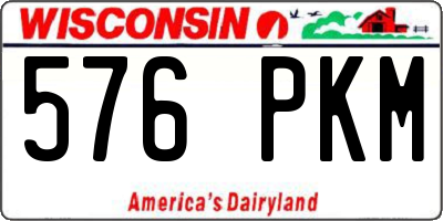 WI license plate 576PKM