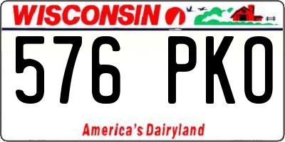WI license plate 576PKO