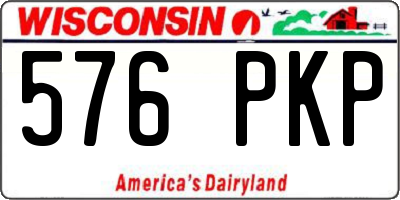 WI license plate 576PKP