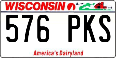 WI license plate 576PKS