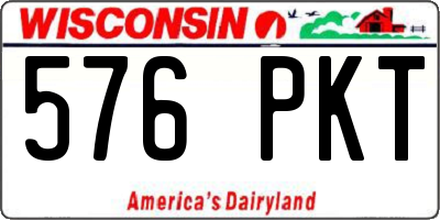 WI license plate 576PKT