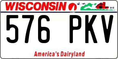 WI license plate 576PKV