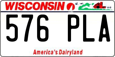 WI license plate 576PLA