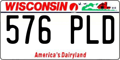 WI license plate 576PLD