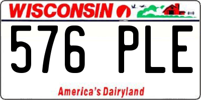 WI license plate 576PLE