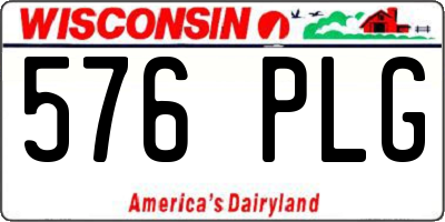 WI license plate 576PLG