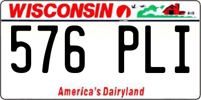 WI license plate 576PLI