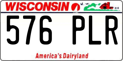 WI license plate 576PLR