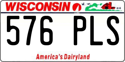 WI license plate 576PLS