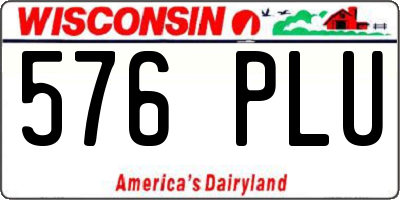 WI license plate 576PLU