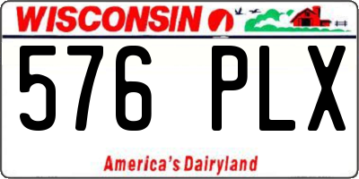 WI license plate 576PLX
