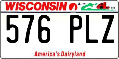 WI license plate 576PLZ