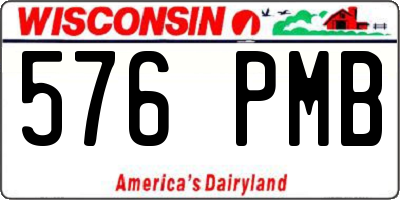 WI license plate 576PMB